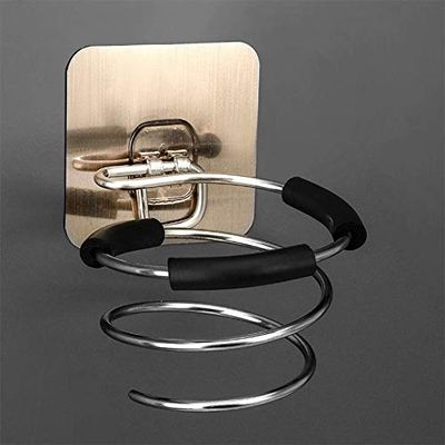 Alphahsjaz Bathroom Hair Dryer Rack, Free Punch Hair Dryer Storage Rack Spiral Design Compatible with Most Hair Dryers Easy To Install Multifunctional Toilet Rack