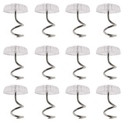 Ruwado 12 Pcs Twisty Pins Clear Head Plastic for Upholstery (12)