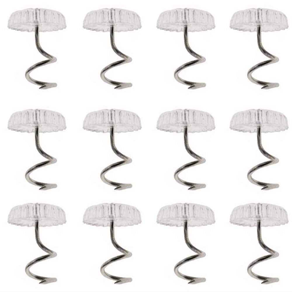 Ruwado 12 Pcs Twisty Pins Clear Head Plastic for Upholstery (12)