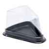 Restaurantware 5.5 x 4.1 x 3 Inch Cake Slice Containers 100 Disposable Individual Pie Slice Containers - With Clear Covers Triangle Black Plastic Pie Slice Boxes For Pastries or Cheesecakes view 2