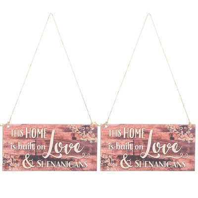 Fdit 2Pcs Wooden Gift Hangang Creative Letter Pastoral Style Shop Signboard Welcome Letter Board Festival Decoration Pendant