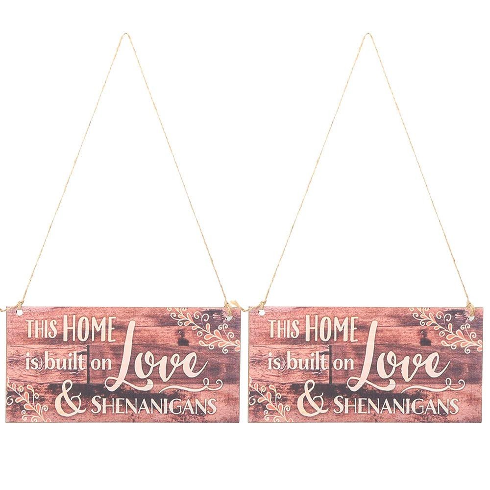 Fdit 2Pcs Wooden Gift Hangang Creative Letter Pastoral Style Shop Signboard Welcome Letter Board Festival Decoration Pendant