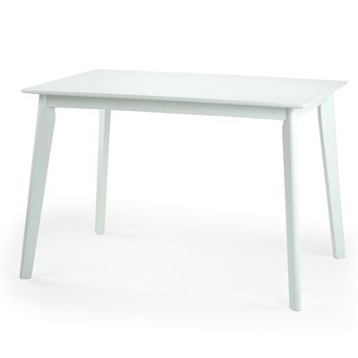 Yumiko Solid Wood Rectangular Dining Table Kitchen Modern, White Color