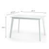 Yumiko Solid Wood Rectangular Dining Table Kitchen Modern, White Color view 2