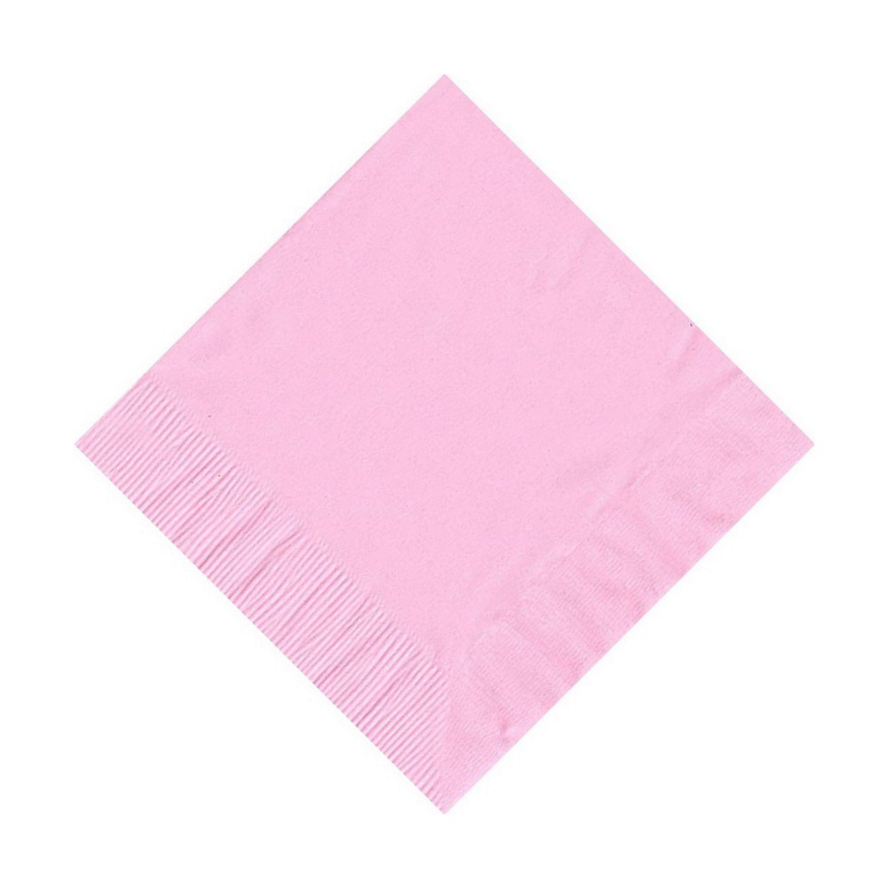 100 Personalized 2 Ply Wedding Cocktail/Beverage Napkins (Light Pink)