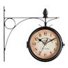 beiyoule Hanging Wall Clock, Iron Retro Antique Metal Wall Clock for Outdoor Decorative Wall Art Decor Home Office Clock Silent Kitchen view 2