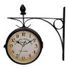 beiyoule Hanging Wall Clock, Iron Retro Antique Metal Wall Clock for Outdoor Decorative Wall Art Decor Home Office Clock Silent Kitchen view 3