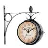 beiyoule Hanging Wall Clock, Iron Retro Antique Metal Wall Clock for Outdoor Decorative Wall Art Decor Home Office Clock Silent Kitchen view 4