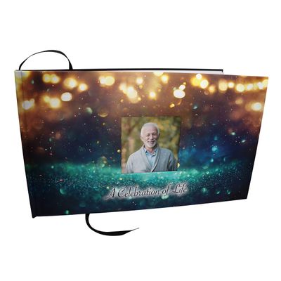 Guardian Angel (Teal) Photo Funeral Guest Book Celebration of Life, Guest Book for Funeral, Funeral Guest Books Celebration of Life, Funeral Guest Book for Memorial Service - Sign in Book for Funeral
