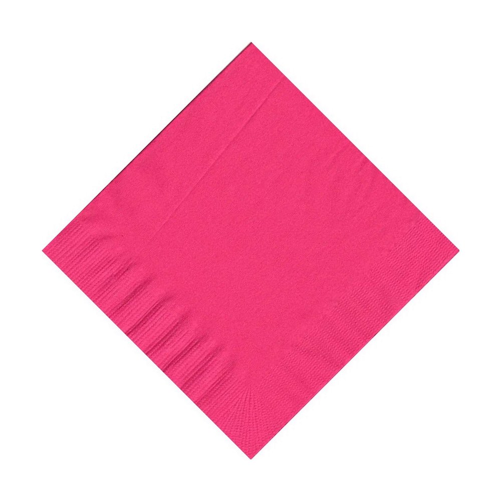 100 Personalized 2 Ply Wedding Cocktail/Beverage Napkins (Hot Pink)