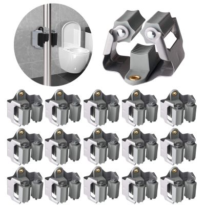 3-H 15 Pack Mop and Broom Holder Big Size Hanging 1 KG Extra,Broom Hanger Wall Mount for Hanging and Organizing Shove Rake Yard Tools in Shed Kitchen Laundry Room Bathroom Garden(Grey)