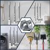 3-H 15 Pack Mop and Broom Holder Big Size Hanging 1 KG Extra,Broom Hanger Wall Mount for Hanging and Organizing Shove Rake Yard Tools in Shed Kitchen Laundry Room Bathroom Garden(Grey) view 3