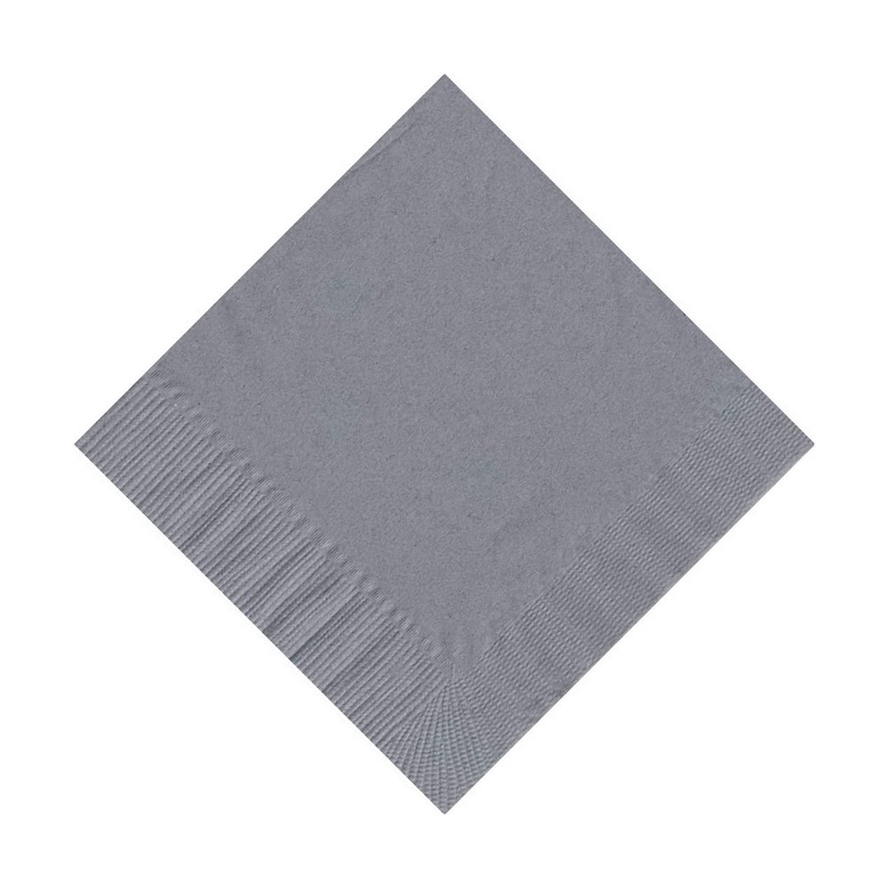 100 Personalized 2 Ply Wedding Cocktail/Beverage Napkins (Silver)