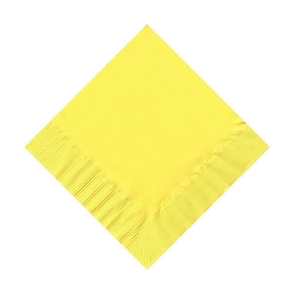 100 Personalized 2 Ply Wedding Cocktail/Beverage Napkins (Yellow)