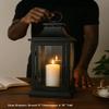 Serene Spaces Living Black Metal Hurricane Lantern with Clear Glass  15" Tall, 5" Square. Versatile Hanging/Tabletop Candle Holder for Weddings, Parties, Indoor & Outdoor Home dcor. view 3