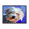Stupell Industries Colorful Bichon Puppy Over Blue Geometric Pattern view 1
