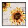 Stupell Industries Sunflower Illustration Over Vintage Mail Post Wall Art, 12x12, Beige view 1