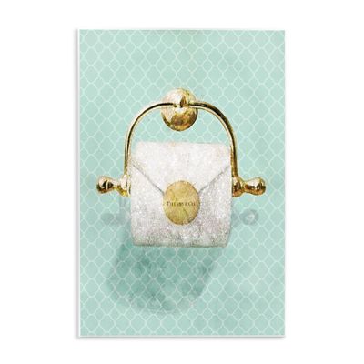Stupell Industries 'Fashion Toilet Paper Role Turquoise', Wall Plaque Art, 13 x 19 Inches, Easy to Hang and Sturdy, Made in USA, by Ziwei Li