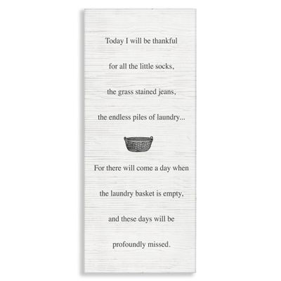 Stupell Industries Thankful for The Mess Phrase Inspirational Family Quote Wall Art, 17x40, Off- White