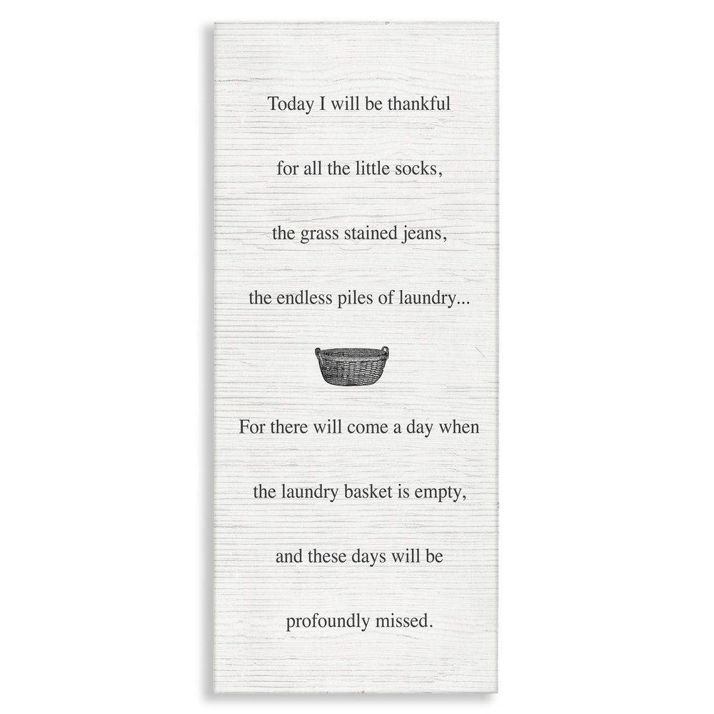 Stupell Industries Thankful for The Mess Phrase Inspirational Family Quote Wall Art, 17x40, Off- White