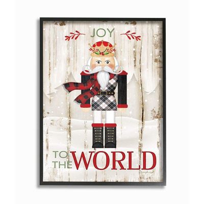Stupell Industries Joy to The World Quote with Christmas Nutcracker