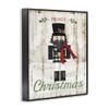 Stupell Industries Merry Christmas Holiday Phrase Winter Nutcracker Wall Art, 16x20, Tan view 3