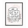 Stupell Industries Bathroom Humor Text Me if You Need Toilet Paper Wall Art, 24 x 30, Off-White view 1