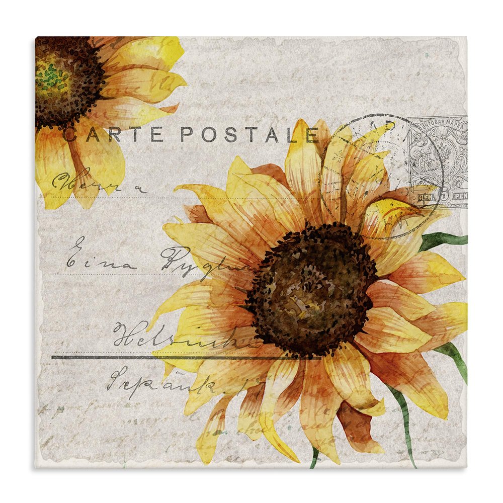 Stupell Industries 'Sunflower Vintage Mail Post'| Canvas Art