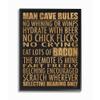 Stupell Industries Man Cave Rules with Rustic Distressed Text Wall Art, 16 x 20, Black view 1