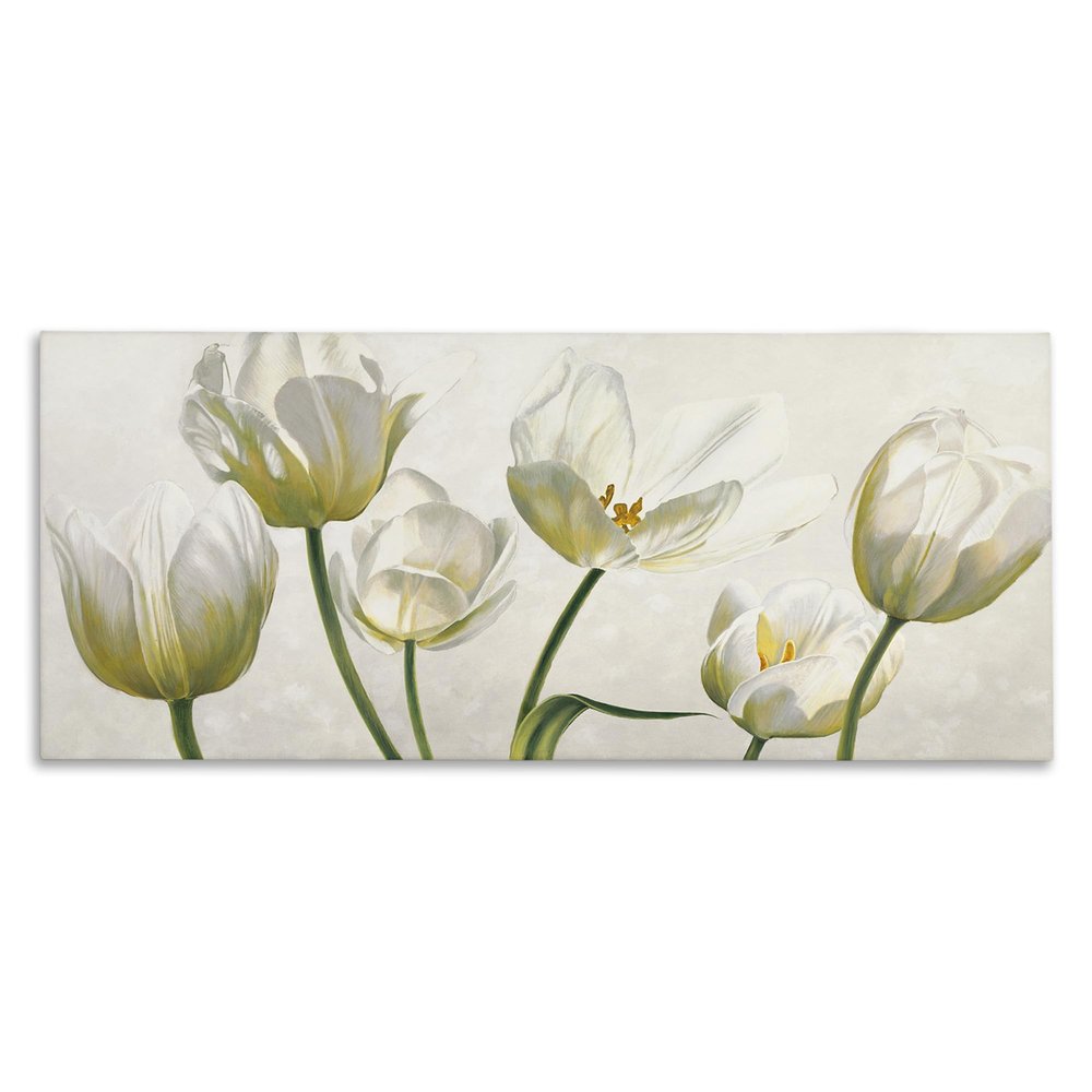 Stupell Industries Soft White Blooming Tulip Petals Floral Details Wall Art, 17x40