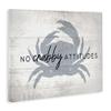 Stupell Industries No Crabby Attitudes Pun Rustic Nautical Animal Wall Art, 24x30, Off- White view 3