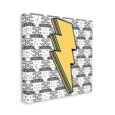Stupell Industries Fashion Lightning Bolt Symbol Over Glam Pattern