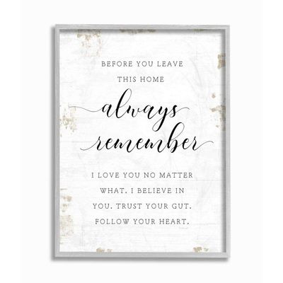 Stupell Industries Always Follow Your Heart Phrase Country Home Charm, Design by Jennifer Pugh