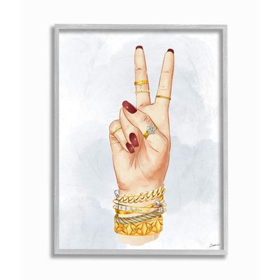 Fashion Forward Peace Hand Sign with Golden Accessories