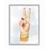 Fashion Forward Peace Hand Sign with Golden Accessories view 1