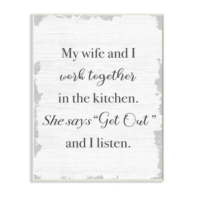 Stupell Industries We Work Together in The Kitchen Funny Couple Phrase