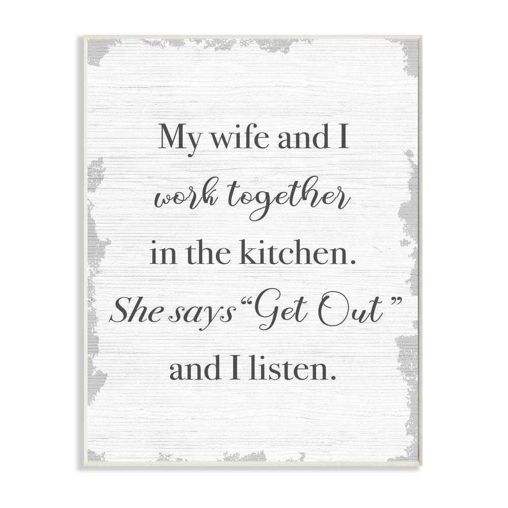 Stupell Industries We Work Together in The Kitchen Funny Couple Phrase