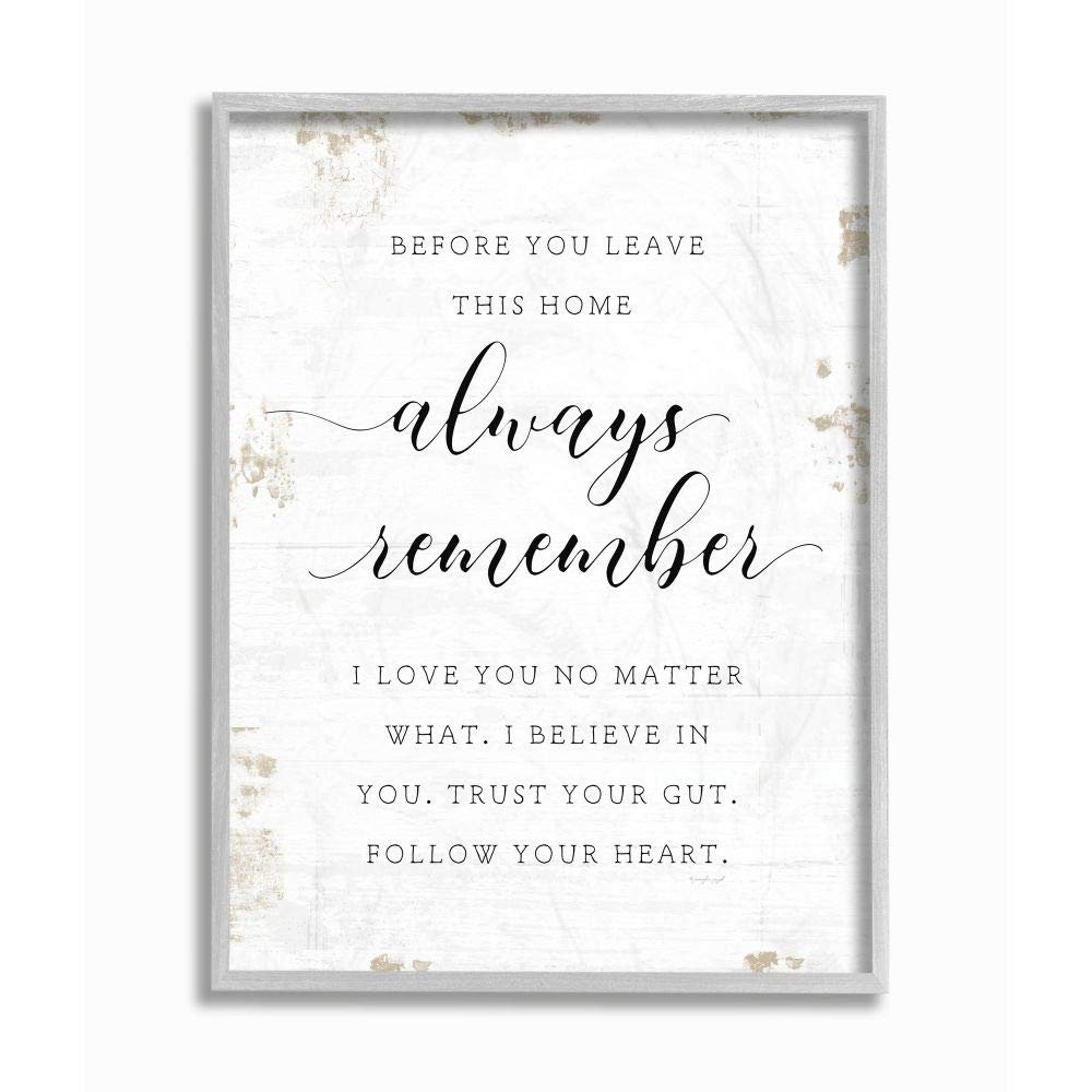 Stupell Industries Always Follow Your Heart Phrase Country Home Charm, Design by Jennifer Pugh