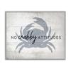 Stupell Industries No Crabby Attitudes Pun Rustic Nautical Animal Wall Art, 11x14, Off- White view 1