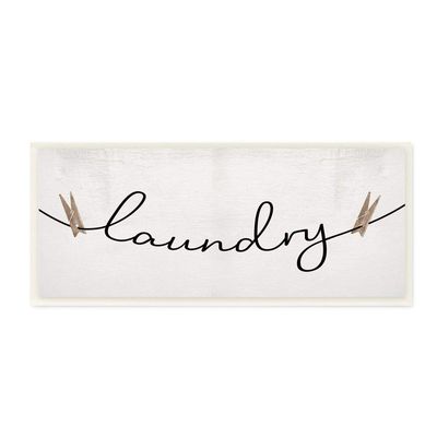Stupell Industries Clothespins on The Laundry Line Typography