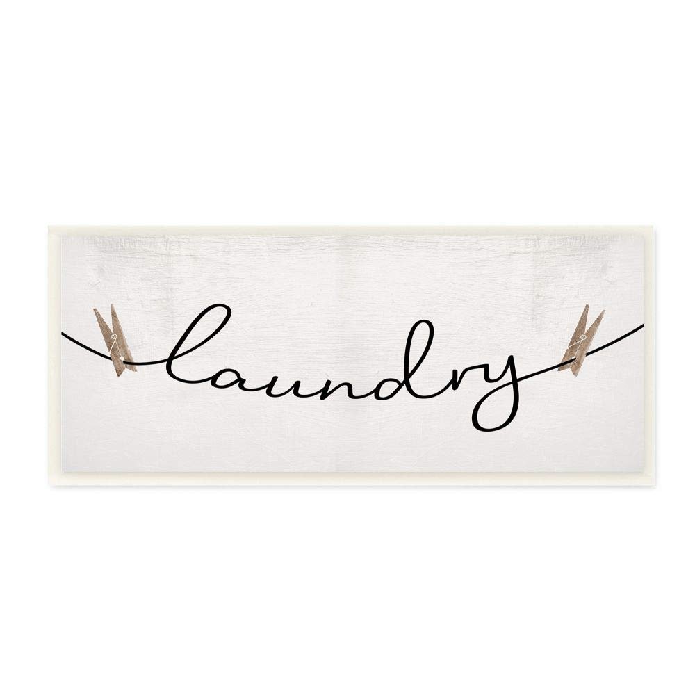 Stupell Industries Clothespins on The Laundry Line Typography