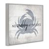 Stupell Industries No Crabby Attitudes Pun Rustic Nautical Animal Wall Art, 16x20, Off- White view 3