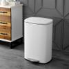 happimess HPM1006C Connor Rectangular Trash Can with Soft-Close Lid and Free Mini Trash Can, Modern Fingerprint Proof for Home, Kitchen, Office, Large:12.98 Gallon Small:1.3 Gallon, White view 2
