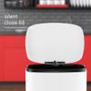 happimess HPM1006C Connor Rectangular Trash Can with Soft-Close Lid and Free Mini Trash Can, Modern Fingerprint Proof for Home, Kitchen, Office, Large:12.98 Gallon Small:1.3 Gallon, White view 4