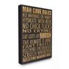 Stupell Industries Man Cave Rules with Rustic Distressed Text Wall Art, 24 x 30, Black view 1