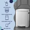 happimess HPM1005C Marco Rectangular 10.5-Gallon Double Bucket Garbage Can with Soft-Close Lid, White view 3