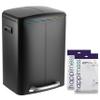 happimess HPM1005B Marco Rectangular 10.6-Gallon Double Bucket Trash Can with Soft-Close Lid, Fingerprint Resistant, Modern, Minimalistic for Home, Kitchen, Office, Bathroom, Black view 1