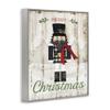 Stupell Industries Merry Christmas Holiday Phrase Winter Nutcracker Wall Art, 16 x 20, Tan view 3