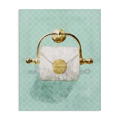Stupell Industries 'Fashion Toilet Paper Role Turquoise', Canvas Art, 36 x 48 Inches, Easy to Hang and Sturdy, Made in USA, by Ziwei Li