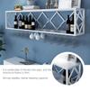 Wine Rack Bar Unit Floating Shelves Wall-Mounted Inverted Wine Glass Rack Multifunctional Iron Bottle Holder Simple Hanging Goblet Rack with Partitions view 4